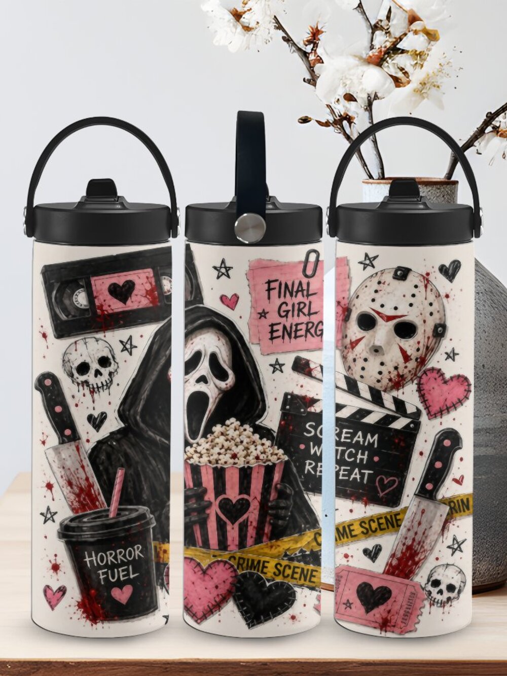 Halloween Tumbler, Ghostface Mug, Horror Movie Lovers Cup